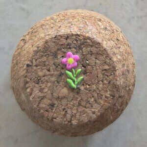 Brand New Hand Crafted Magnet Created from Champagne Cork Featuring Flowers